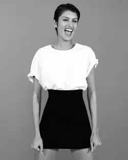 The Knitted Mini Pencil Skirt - Black