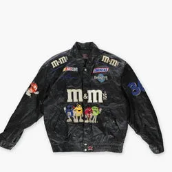 Vintage NASCAR 'Jeff Hamilton Design' Ken Schrader M&M's Racing Leather Jacket (L)