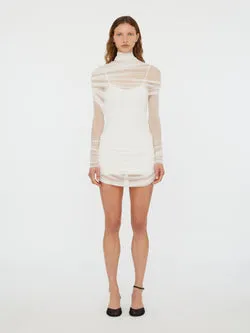 Christo Sheer Wrap Mini Dress