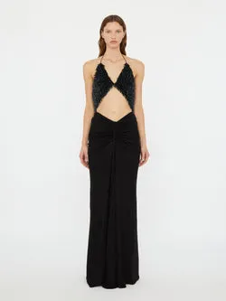 Tiered Thorn Beaded Disconnect Dress