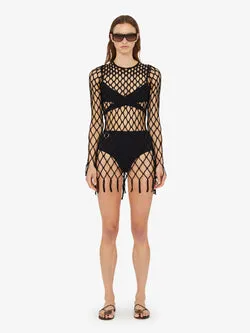 Knitted Mesh Mini Dress