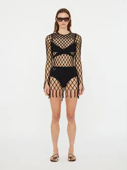 Knitted Mesh Mini Dress