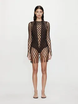 Knitted Mesh Mini Dress