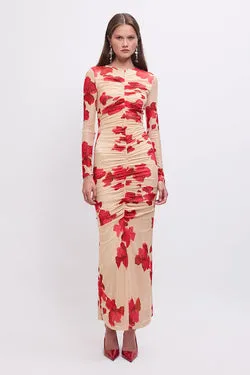 Suzie Floral Long-Sleeve Reversible Maxi Dress