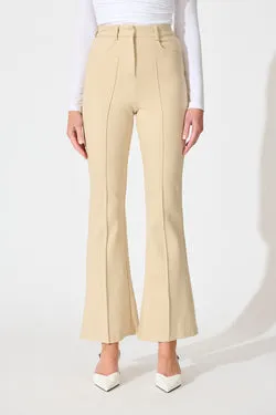 Workflow Stretch Pintuck Pant in Beige