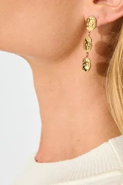 Hayley Textured Drop Earrings in Gold