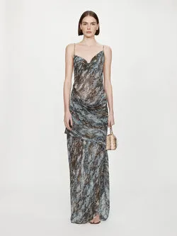 Cowl Hip Slip Print Dress