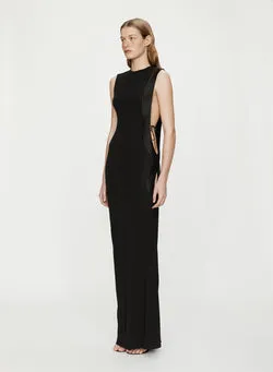 Infinity Cutaway Satin Trimmed Dress