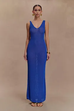 Ari Tape Yarn Knit Maxi Dress - Cobalt Blue