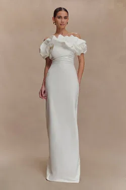 Sariya Sculptural Maxi Dress - White