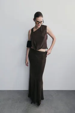 Violeta Maxi Skirt - Dark Chocolate