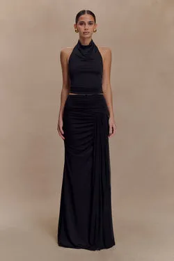 Calandra Slinky Maxi Skirt - Black