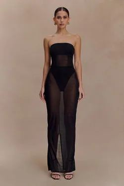 Aoife Mesh Maxi Skirt - Black