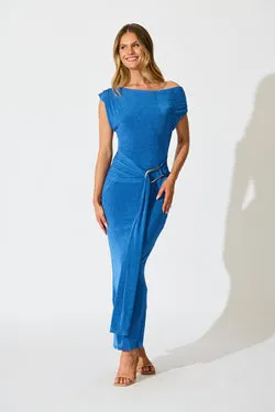 Queen Of The Night Maxi Dress in Cobalt Jersey
