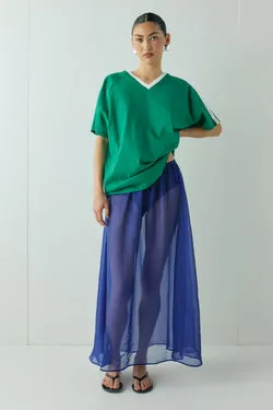 Solara Sheer Midi Skirt Cobalt