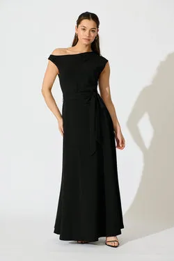 Noirelle Maxi Off Shoulder Dress in Black