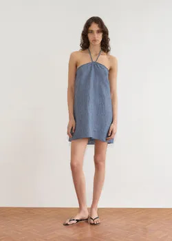 Cross Over Dress - Azure Stripe