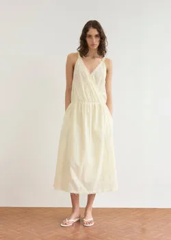 Crossed Dress - Soft Yellow Stripe