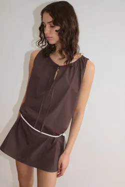 Drawcord Dress - Sepia