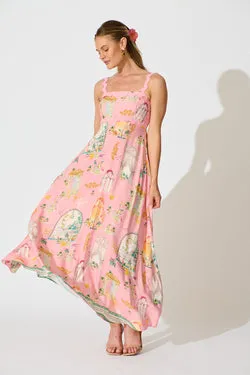 Maci Maxi Sundress in Pink Multi Print