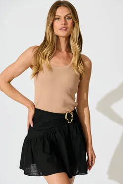 Shaina Skirt in Black Linen Blend
