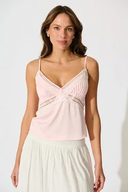 Esta Lace Cami Top in Pink Satin