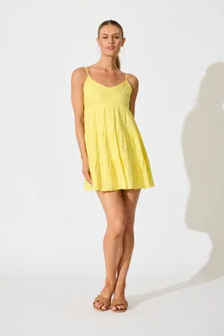 Zia Sundress in Lemon Yellow Linen Blend
