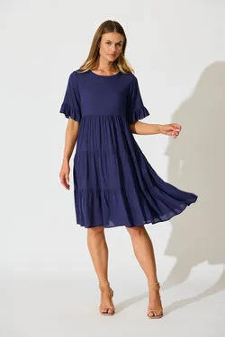 Layana Midi Dress in Navy