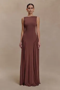 Marnie Modal Sleeveless Maxi Dress - Chocolate