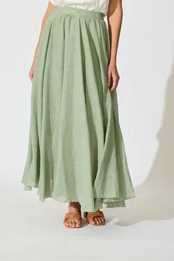 Leora Maxi Skirt in Sage Cotton