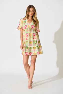 Onda Midi Dress in Multi Floral Conversational Print