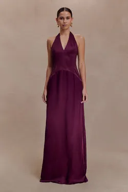 Maura Taffeta And Satin Maxi Dress - Wine