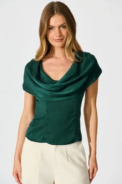 Haven Top in Emerald Satin