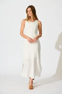 Mylah Maxi Dress in White Linen Blend