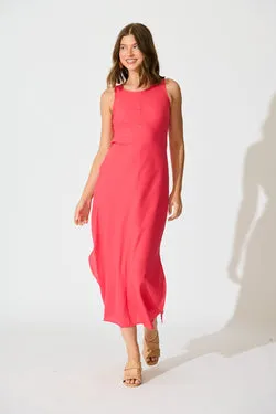 Mylah Maxi Dress in Pink Linen Blend