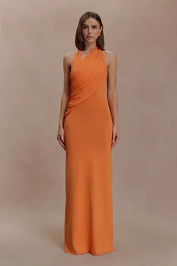 Elma Halter Knit Maxi Dress - Orange
