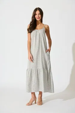 Anisa Maxi Sundress in Black Stripe Cotton