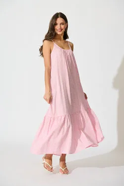 Anisa Maxi Sundress in Pink Stripe Cotton