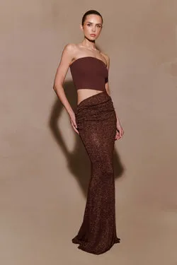 Jasiel Strapless Knit Maxi Dress - Chocolate