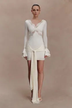 Electra Slinky Lace Mini Dress - Ivory