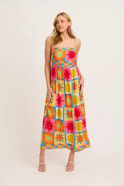 Jordonna Maxi Sundress in Multi Tile Print
