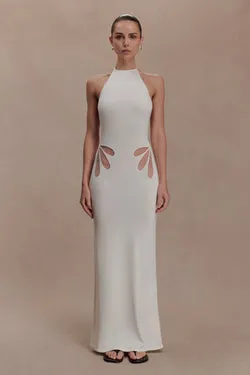 Brock Knit Halter Maxi Dress - White