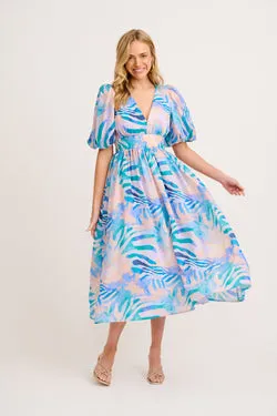 Best Dressed Maxi Dress in Blue Multi Print