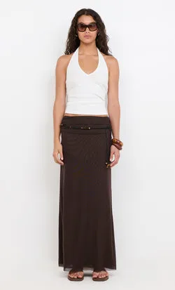 EVA MAXI SKIRT - DARK CHOCOLATE