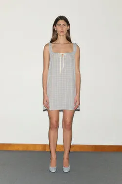 the bow dress - blue check