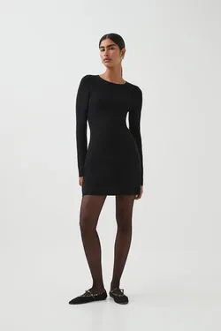 Core Knit Logo Long Sleeve Dress