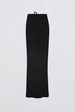 BLACK CREPE SUITING RAFAEL SKIRT