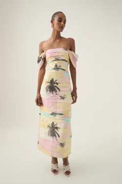 Zara Gathered Maxi Dress