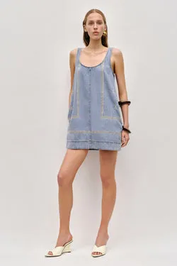 Lotus Denim Mini Dress