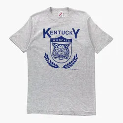Vintage 80s Kentucky Wildcats Light Heather Grey College Basketball Tee USA Made (M TALL)
